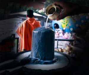 Offering Milk To Shivlinga