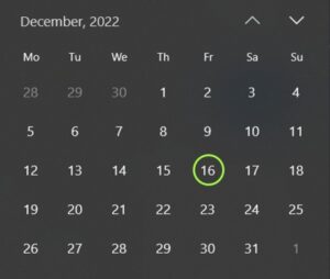 December Calendar 2022