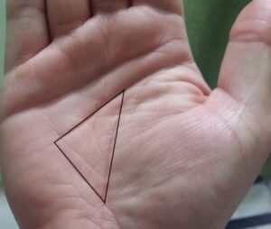 Money triangle in hand