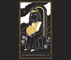Queen of pentacles Tarot Card