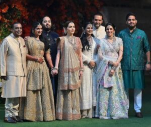 Mukesh Ambani with his family