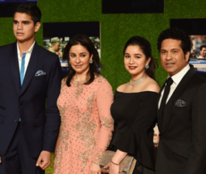 Sachin Tendulkar with his family