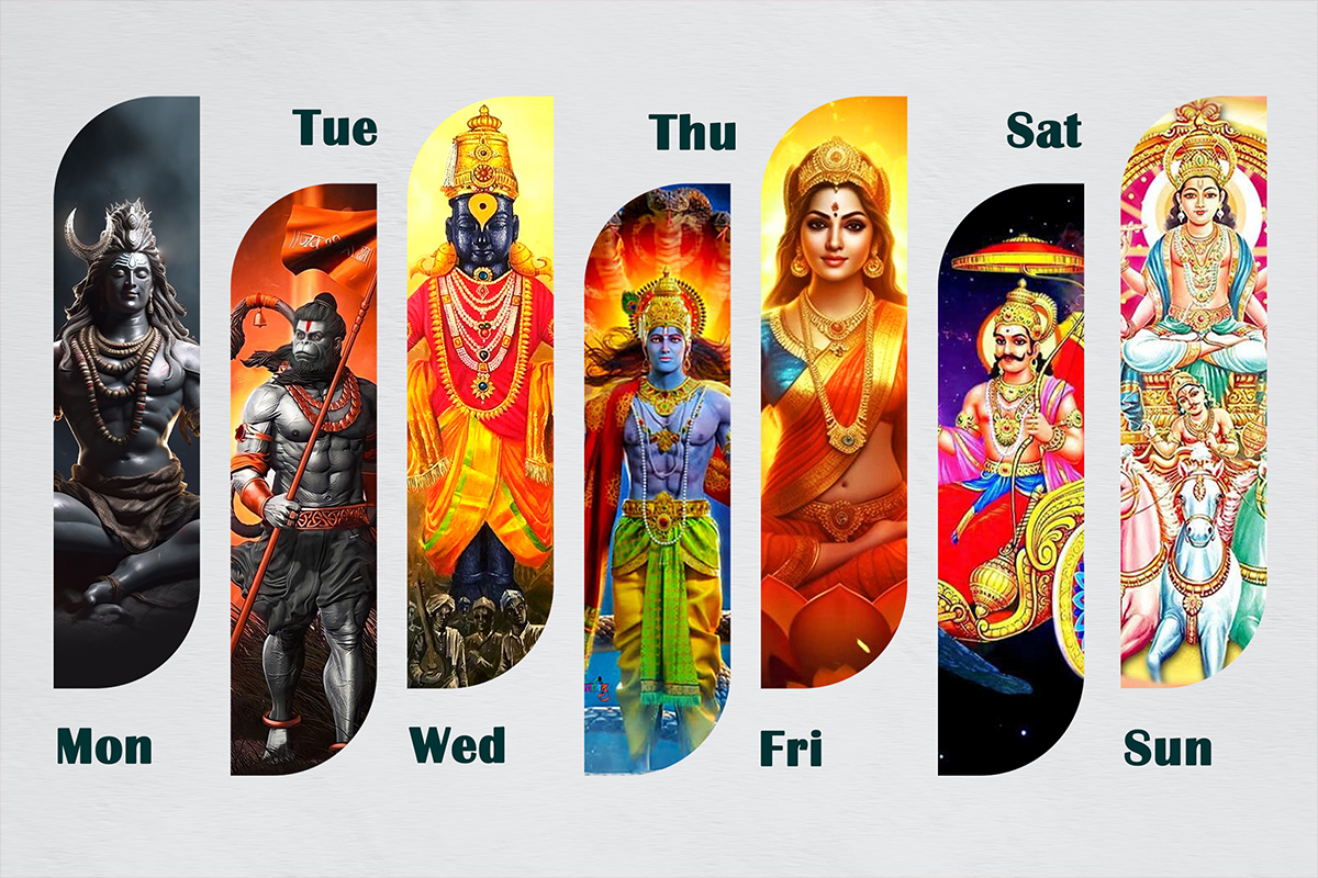 seven days hindu gods days of the week