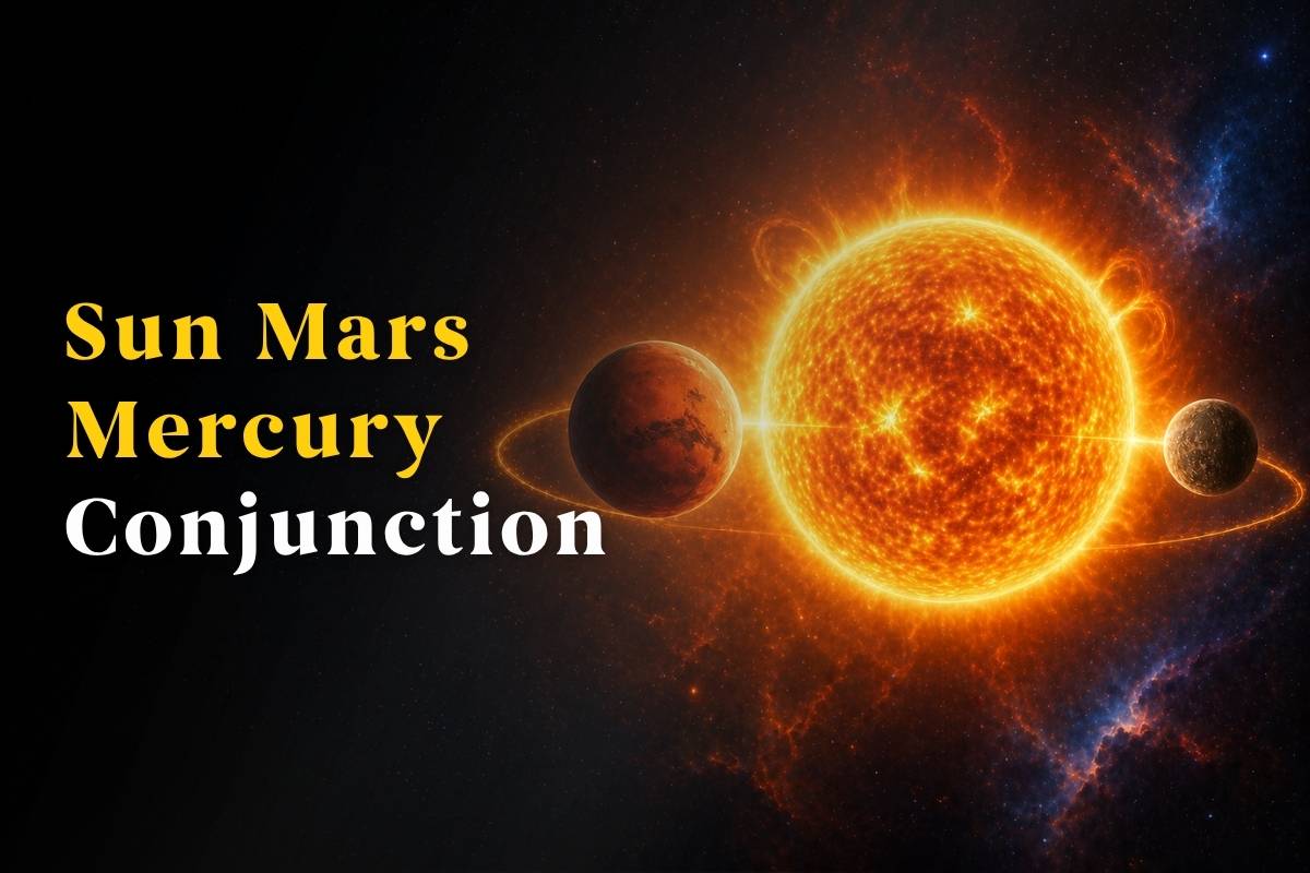 Sun Mars Mercury Conjunction by instaastro